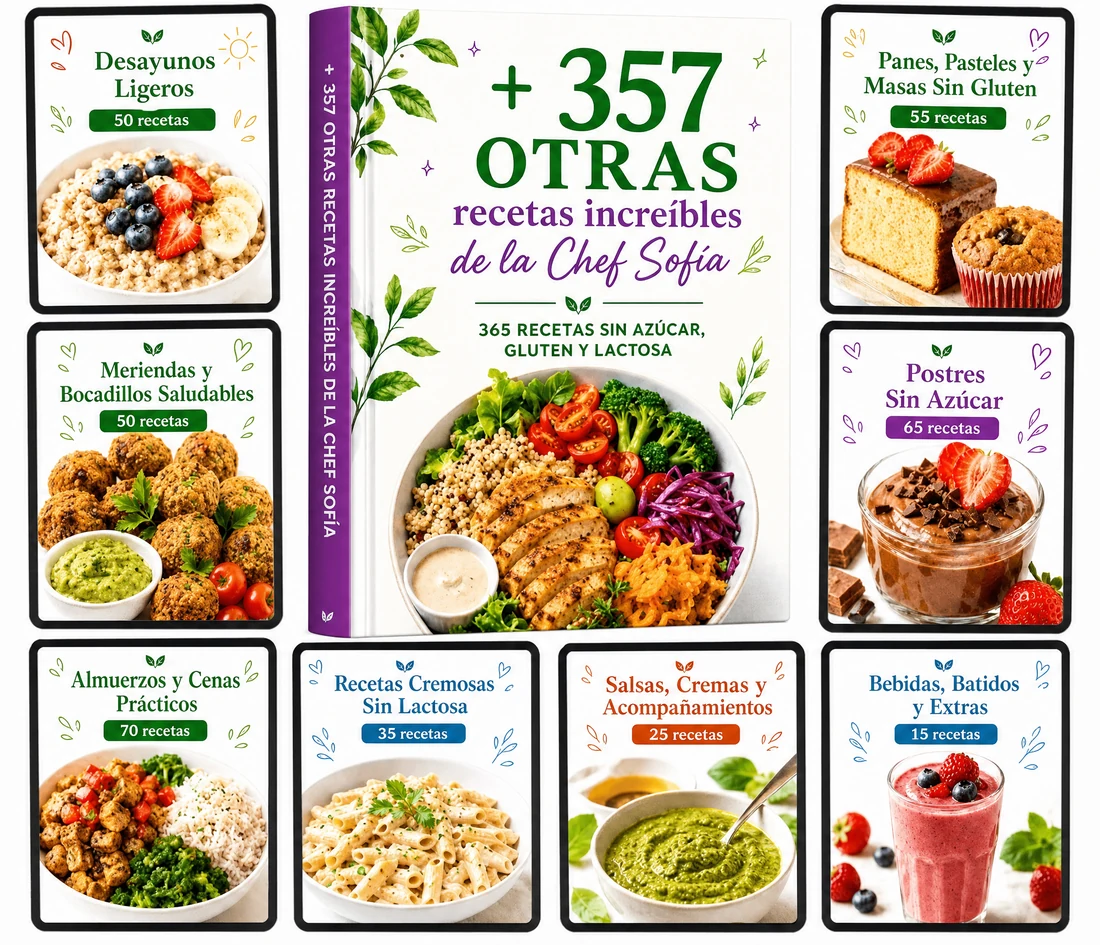 Mosaico con vista previa de las 357 recetas extra